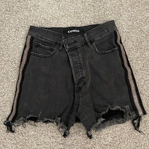 Black jean shorts